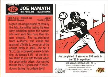 1996 Stadium Club - Namath Finest #1 Joe Namath Back