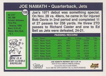 1996 Stadium Club - Namath Finest #8 Joe Namath  Back