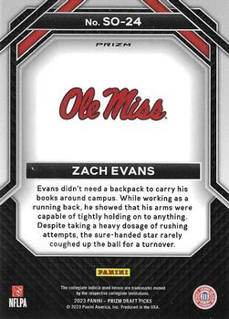 2023 Panini Prizm Draft Picks - Student Orientation Red Ice #SO-24 Zach Evans Back