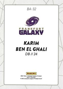 2023 Panini European League of Football #BA-32 Karim Ben El Ghali Back