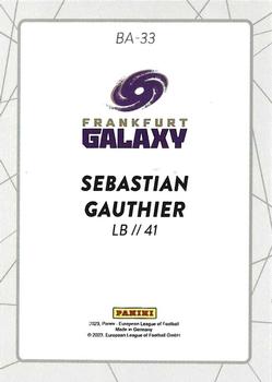 2023 Panini European League of Football #BA-33 Sebastian Gauthier Back
