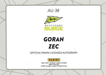 2023 Panini European League of Football - Autographs Red #AU-38 Goran Zec Back