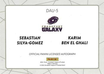 2023 Panini European League of Football - Dual Autographs Black #DAU-5 Sebastian Silva-Gomez / Karim Ben el Ghali Back