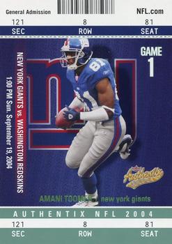 2004 Fleer Authentix - General Admission Green #2 Amani Toomer Front