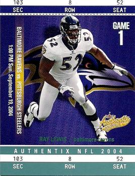2004 Fleer Authentix - General Admission Green #41 Ray Lewis Front