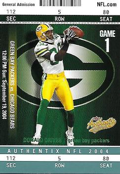2004 Fleer Authentix - General Admission Green #84 Donald Driver Front