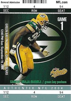 2004 Fleer Authentix - General Admission Green #145 Kabeer Gbaja-Biamila Front