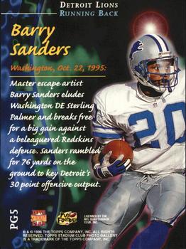 1996 Stadium Club - Photo Gallery #PG5 Barry Sanders Back