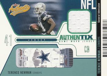 2004 Fleer Authentix - Jersey Authentix General Admission #JA-TN Terence Newman Front