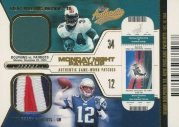 2004 Fleer Authentix - Monday Night Matchup Jersey Patches #RW-TB Ricky Williams / Tom Brady Front