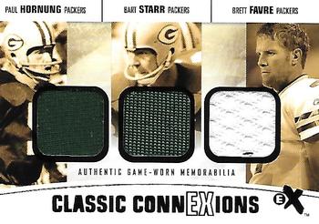 2004 Fleer E-X - Classic ConnEXions Triple Jerseys #CC-PH/BS/BF Paul Hornung / Bart Starr / Brett Favre Front