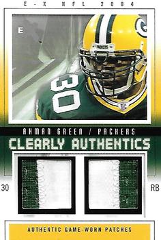 2004 Fleer E-X - Clearly Authentics Dual Patch Tan #CA-AG Ahman Green Front
