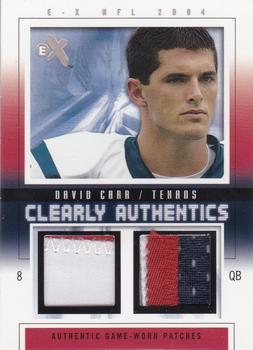 2004 Fleer E-X - Clearly Authentics Dual Patch Tan #CA-DC David Carr Front
