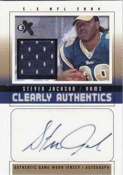 2004 Fleer E-X - Clearly Authentics Jersey Autographs #CAS-SJ1 Steven Jackson Front