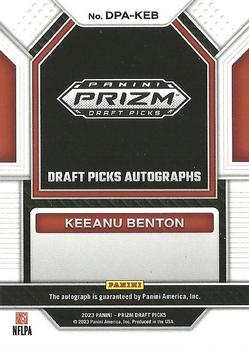 2023 Panini Prizm Draft Picks - Draft Picks Autographs #DPA-KEB Keeanu Benton Back