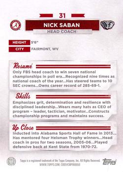 2023 Bowman University Alabama Crimson Tide - Rainbow Foil #31 Nick Saban Back