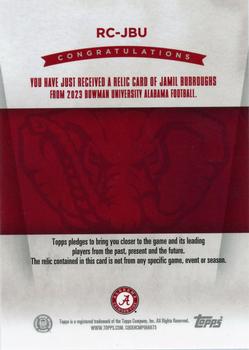 2023 Bowman University Alabama Crimson Tide - Relics #RC-JBU Jamil Burroughs Back