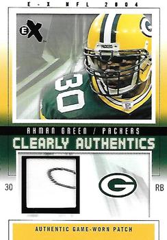 2004 Fleer E-X - Clearly Authentics Patch Silver #CA-AG Ahman Green Front
