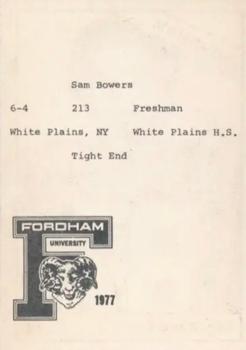 1977 TCMA Fordham University Rams #NNO Sam Bowers Back