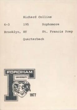 1977 TCMA Fordham University Rams #NNO Rich Collins Back