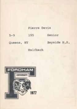 1977 TCMA Fordham University Rams #NNO Pierre Davis Back