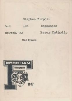 1977 TCMA Fordham University Rams #NNO Steve Zirpoli Back