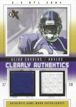 2004 Fleer E-X - Clearly Authentics Patch/Jersey Gold #CA-DS Deion Sanders Front