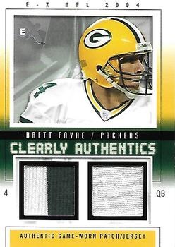 2004 Fleer E-X - Clearly Authentics Patch/Jersey Pewter #CA-BF Brett Favre Front