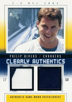 2004 Fleer E-X - Clearly Authentics Patch/Jersey Pewter #CA-PR Philip Rivers Front