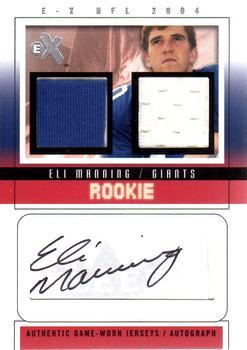 2004 Fleer E-X - Rookie Dual Jersey Autographs Pewter #41 Eli Manning Front
