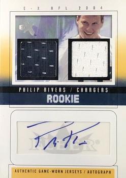 2004 Fleer E-X - Rookie Dual Jersey Autographs Pewter #42 Philip Rivers Front