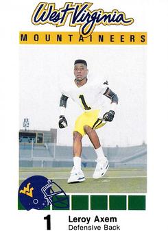 1990 West Virginia Mountaineers Program Cards #NNO Leroy Axem Front