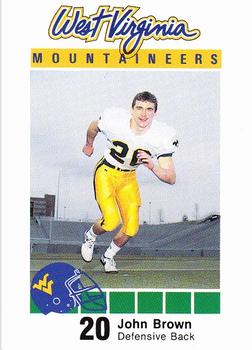 1990 West Virginia Mountaineers Program Cards #NNO John Brown Front