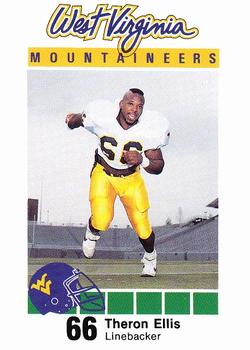 1990 West Virginia Mountaineers Program Cards #NNO Theron Ellis Front