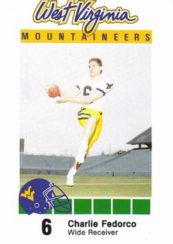 1990 West Virginia Mountaineers Program Cards #NNO Charlie Fedorco Front