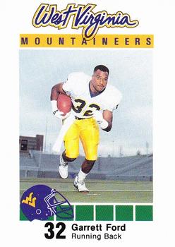 1990 West Virginia Mountaineers Program Cards #NNO Garrett Ford Front