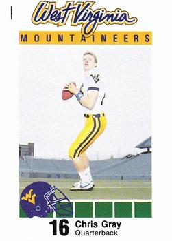 1990 West Virginia Mountaineers Program Cards #NNO Chris Gray Front