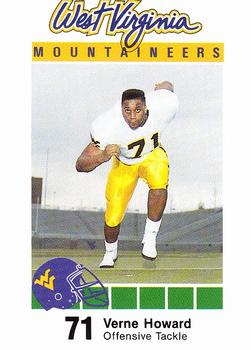 1990 West Virginia Mountaineers Program Cards #NNO Verne Howard Front
