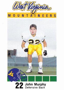 1990 West Virginia Mountaineers Program Cards #NNO John Murphy Front