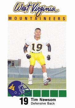 1990 West Virginia Mountaineers Program Cards #NNO Tim Newsom Front