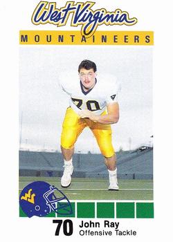 1990 West Virginia Mountaineers Program Cards #NNO John Ray Front