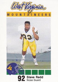 1990 West Virginia Mountaineers Program Cards #NNO Steve Redd Front