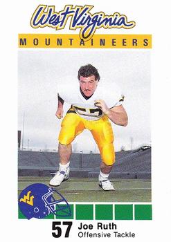 1990 West Virginia Mountaineers Program Cards #NNO Joe Ruth Front