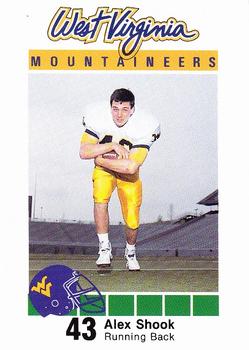 1990 West Virginia Mountaineers Program Cards #NNO Alex Shook Front