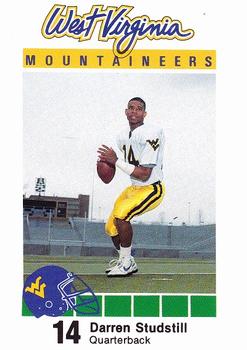 1990 West Virginia Mountaineers Program Cards #NNO Darren Studstill Front