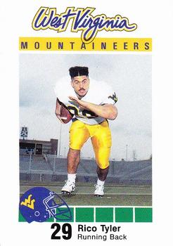 1990 West Virginia Mountaineers Program Cards #NNO Rico Tyler Front