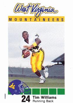 1990 West Virginia Mountaineers Program Cards #NNO Tim Williams Front
