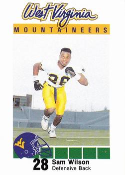 1990 West Virginia Mountaineers Program Cards #NNO Sam Wilson Front