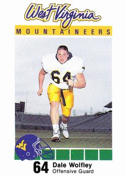 1990 West Virginia Mountaineers Program Cards #NNO Dale Wolfley Front