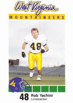 1990 West Virginia Mountaineers Program Cards #NNO Rob Yachini Front